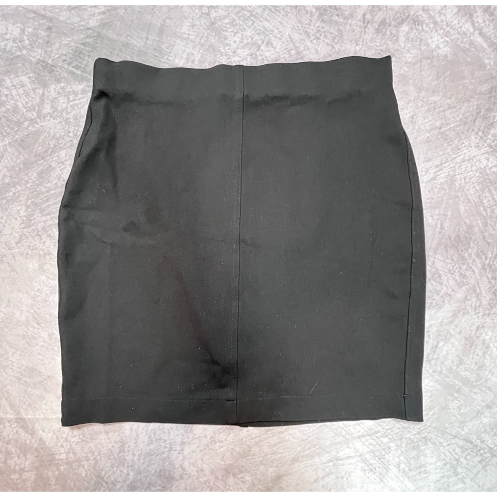 H&M Mini Skirt Women Large Black Stretch Pleated Modern Minimalist Grunge Gothic